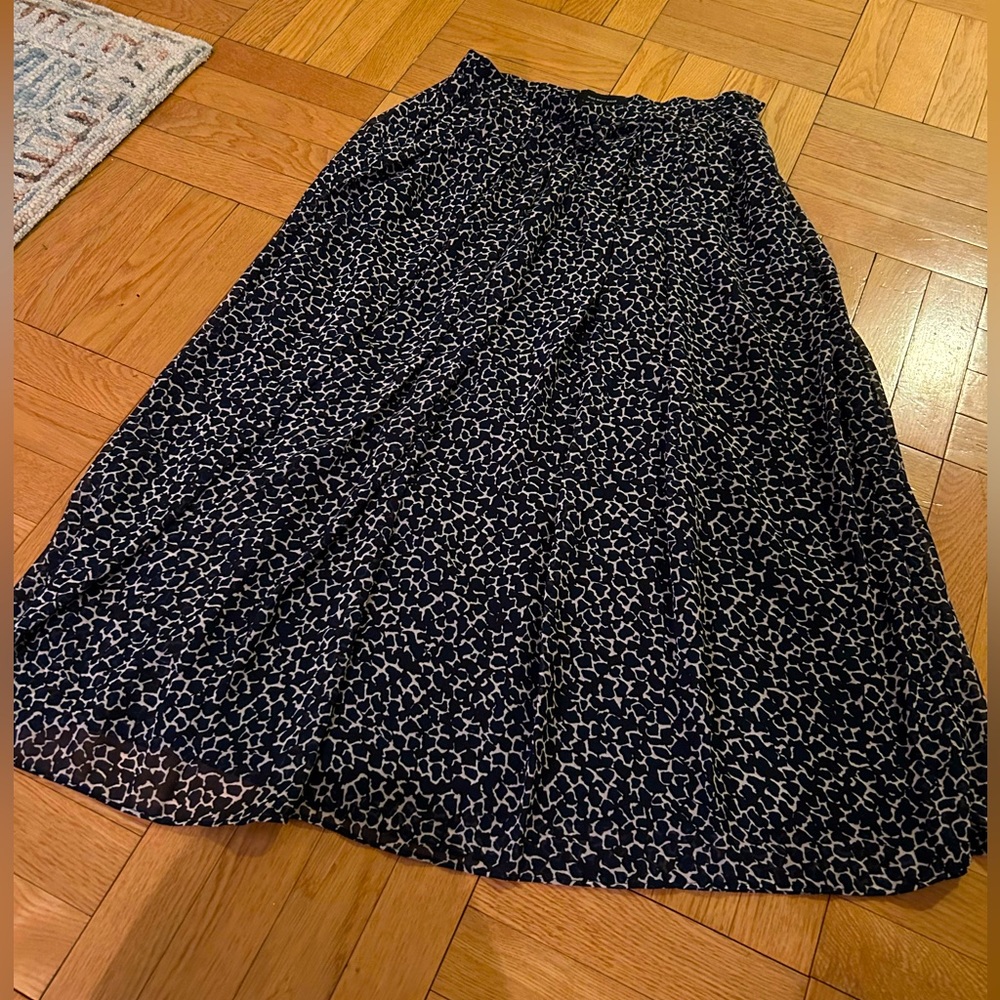 Navy animal print maxi skirt